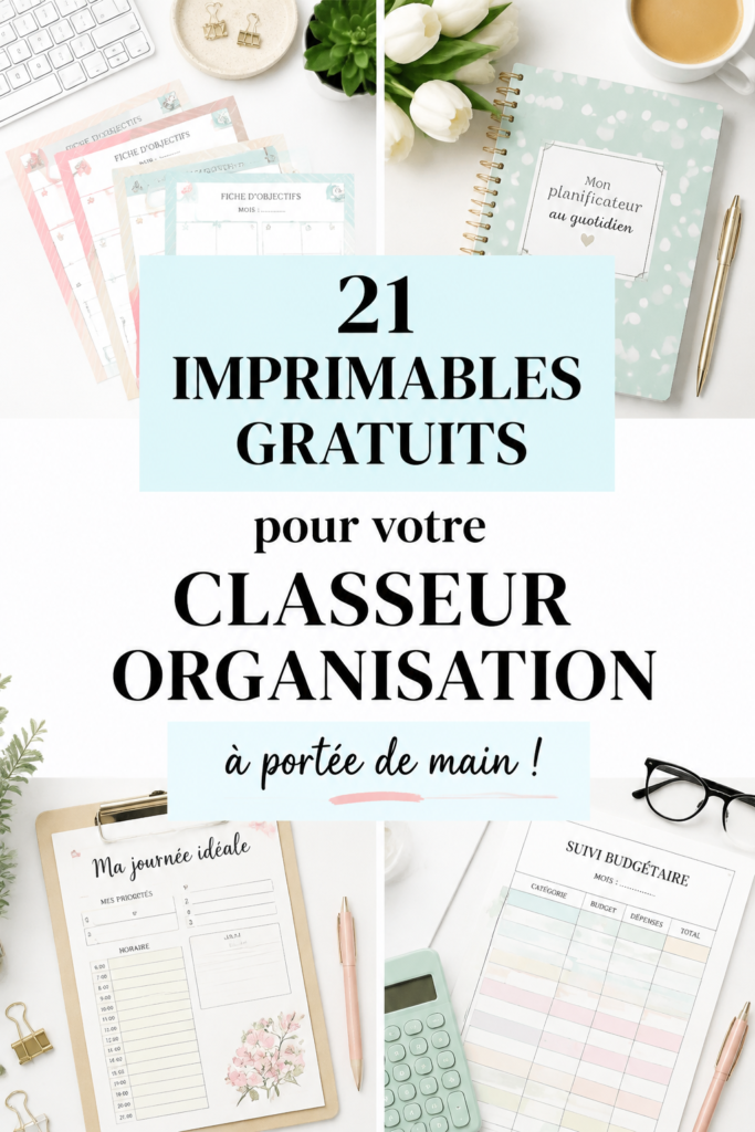 Imprimables gratuits pour mieux s'organiser dans sa vie quotidienne