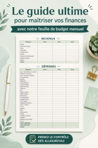 Femme souriante tenant une feuille de budget familial à l'écriture