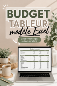 Modèle de budget familial sur un ordinateur avec Excel ouvert.