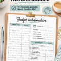 Modèles de budget hebdomadaire affichés sur un bureau