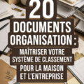 Un bureau bien organisé avec des documents classés clairement.