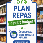 Un menu économique à 57 $ pour la famille avec des plats variés et appétissants.