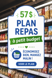 Un menu économique à 57 $ pour la famille avec des plats variés et appétissants.