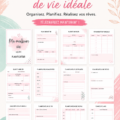 Planificateur de vie imprimable sur fond pastel, conçu pour aider à la gestion du budget familial.