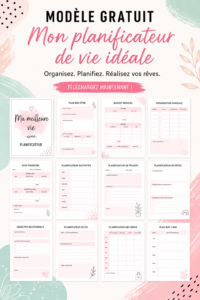 Planificateur de vie imprimable sur fond pastel, conçu pour aider à la gestion du budget familial.