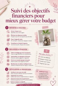 Femme utilisant un tracker d'objectifs financiers sur son ordinateur