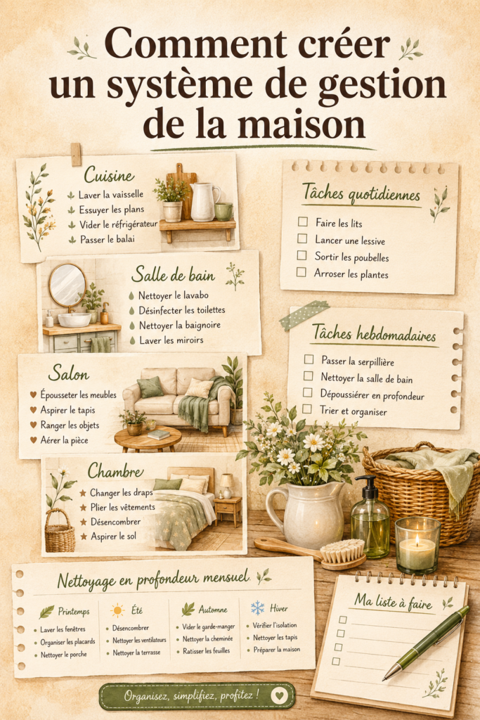Femme organisant ses documents et son budget à la maison, gestion familiale efficace