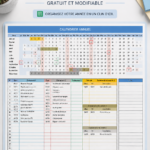 Template Excel gratuit pour un calendrier familial
