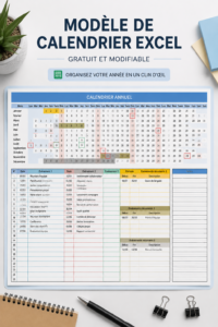 Template Excel gratuit pour un calendrier familial