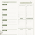 Template de planification de repas avec des recettes et un calendrier