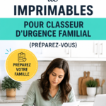Modèle de trousse d'urgence familiale imprimable avec documents organisés