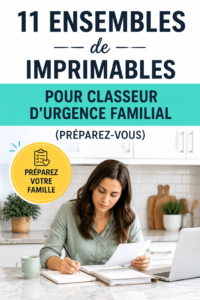 Modèle de trousse d'urgence familiale imprimable avec documents organisés