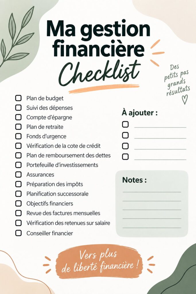 Checklist de finance personnelle pour gérer un budget familial