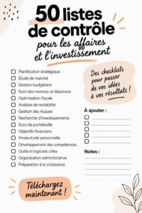 Une femme souriante consultant une checklist d'investissement sur son ordinateur