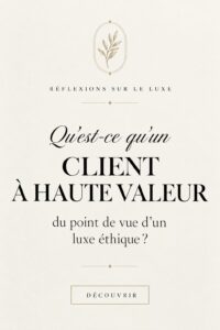 Client de luxe éthique découvrant des produits écoresponsables