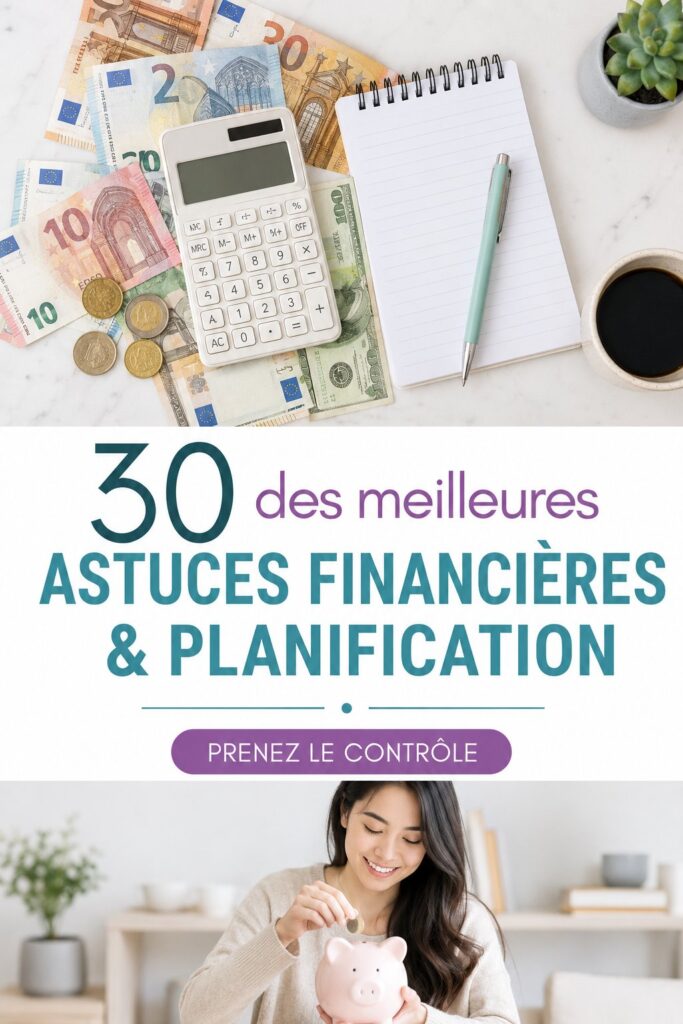 Une femme souriante examinant son budget familial à une table avec des documents