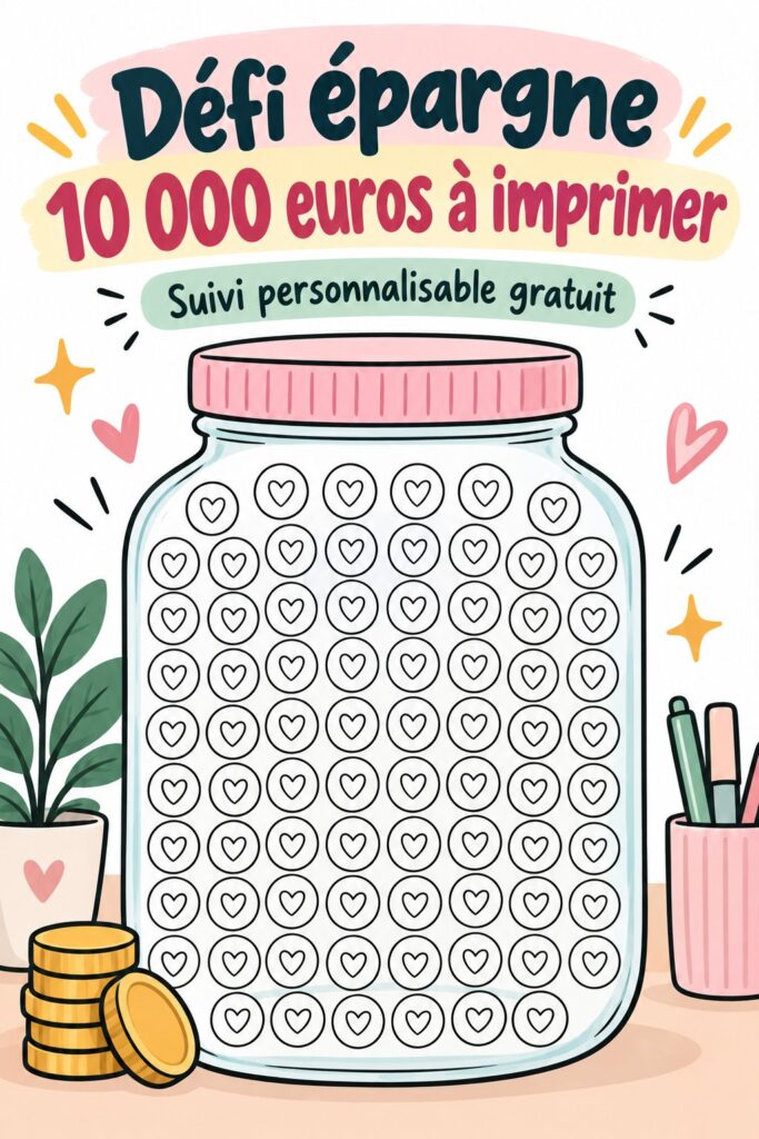 Modèle d'un tracker d'épargne personnalisable pour un défi de 10K