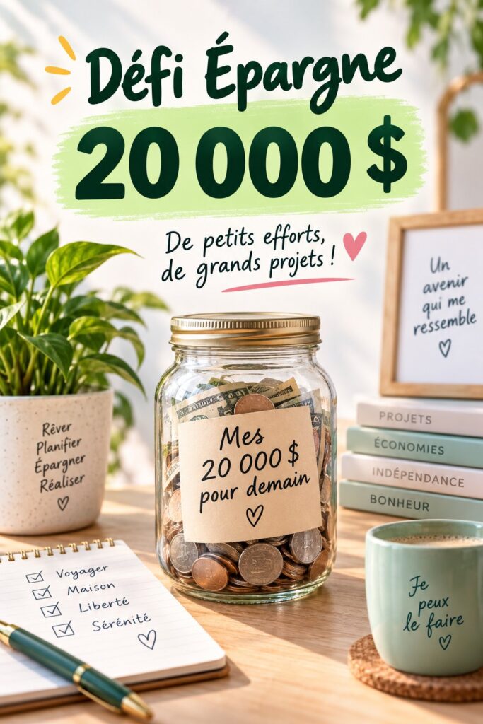 Femme souriante en train de planifier ses économies avec un carnet et un ordinateur.