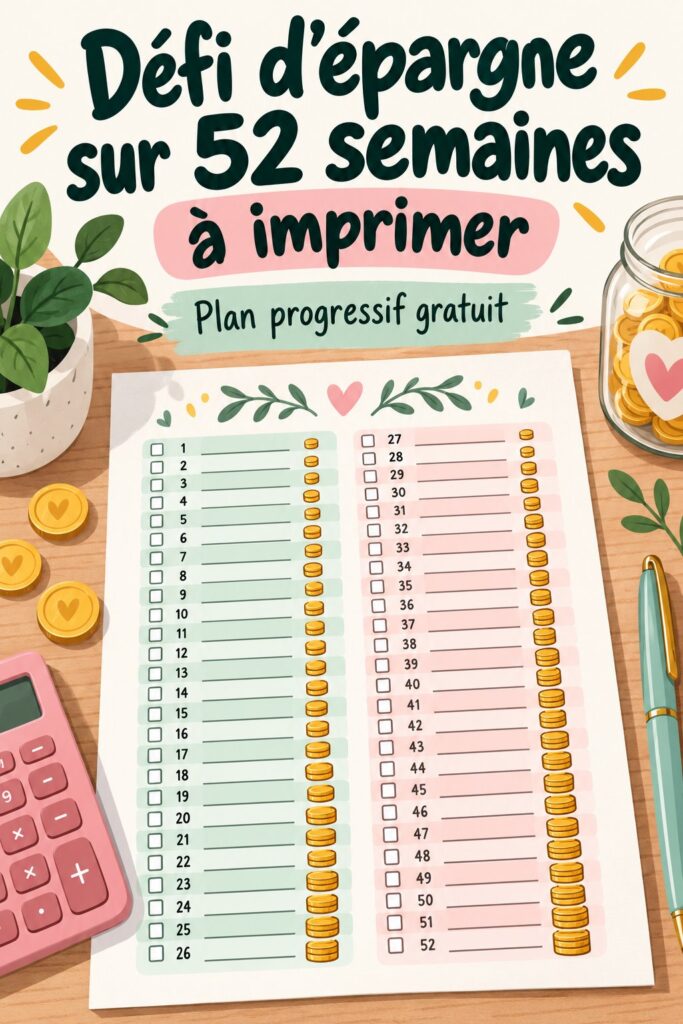Femme souriante tenant un calendrier d'épargne avec des économies croissantes