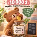 Défi épargne ours mignon pour une gestion budget amusante