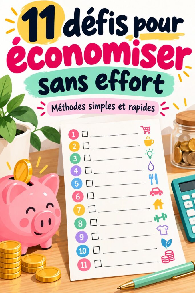 Femme souriante écrivant des défis d'épargne dans un carnet