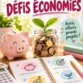 Famille réalisant des défis d'épargne en jouant ensemble