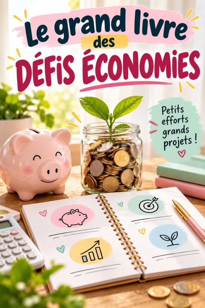 Famille réalisant des défis d'épargne en jouant ensemble