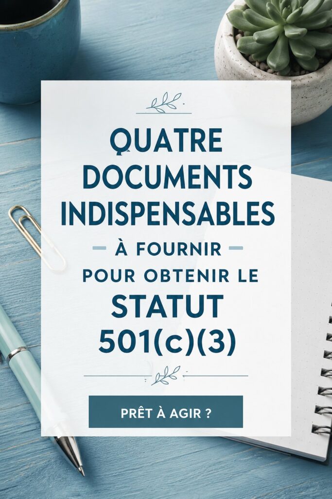Une femme souriante avec des documents liés à la création d'une ONG, prête à s'engager.