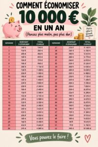 Une femme souriante avec un carnet et un calculateur, représentant la gestion de son budget familial.