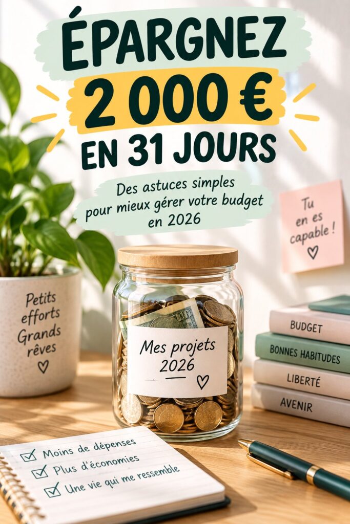 Femme souriante regardant son budget familial avec un calepin et un stylo