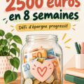 Femme épargnant de l'argent pour ses vacances avec un carnet de budget.