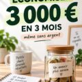 Une femme souriante mettant de l'argent de côté dans une tirelire, représentant l'épargne et la gestion de budget familial.