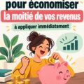 Femme heureusement organisée avec un budget familial sur son bureau.