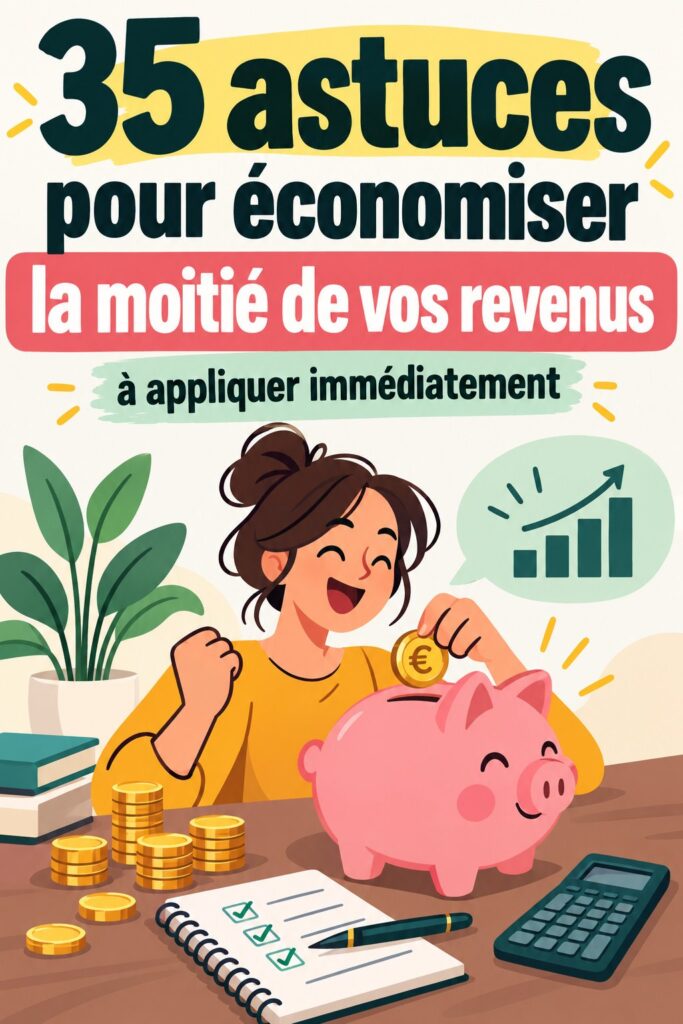 Femme heureusement organisée avec un budget familial sur son bureau.