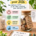 Femme souriante regardant un graphique d'économies pour 2025