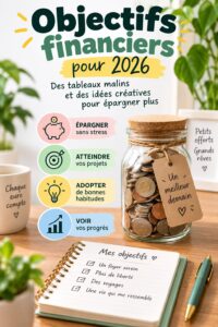 Femme souriante regardant un graphique d'économies pour 2025