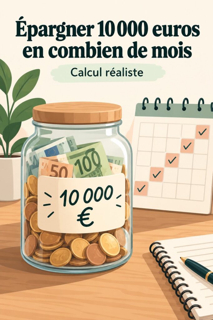 Femme souriante regardant un plan d'épargne pour atteindre 10 000 euros.
