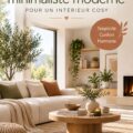 Salon moderne minimaliste avec un agencement chaleureux et accueillant