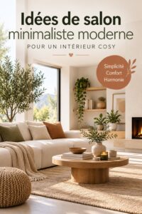Salon moderne minimaliste avec un agencement chaleureux et accueillant