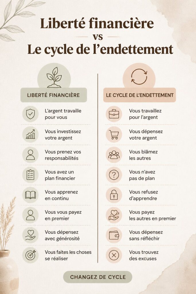 Femme souriante utilisant un ordinateur, symbolisant la recherche de la liberté financière.