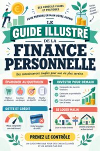 Un livre sur la gestion financière posé sur une table avec des notes et des stylos.