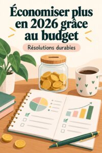Femme heureuse qui consulte un budget pour épargner cette année.