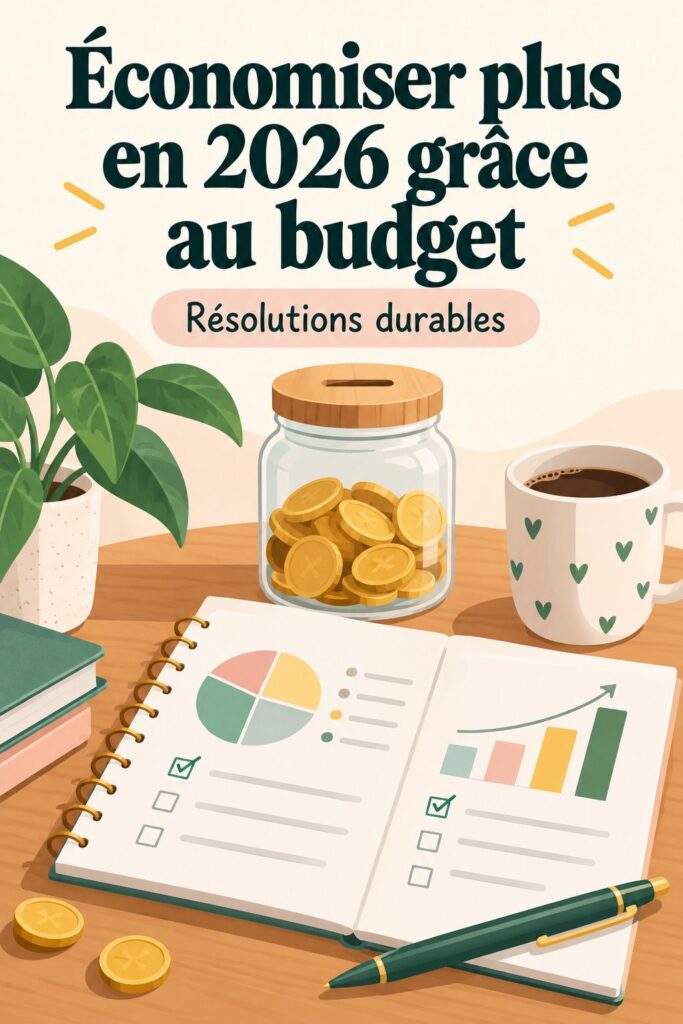 Femme heureuse qui consulte un budget pour épargner cette année.