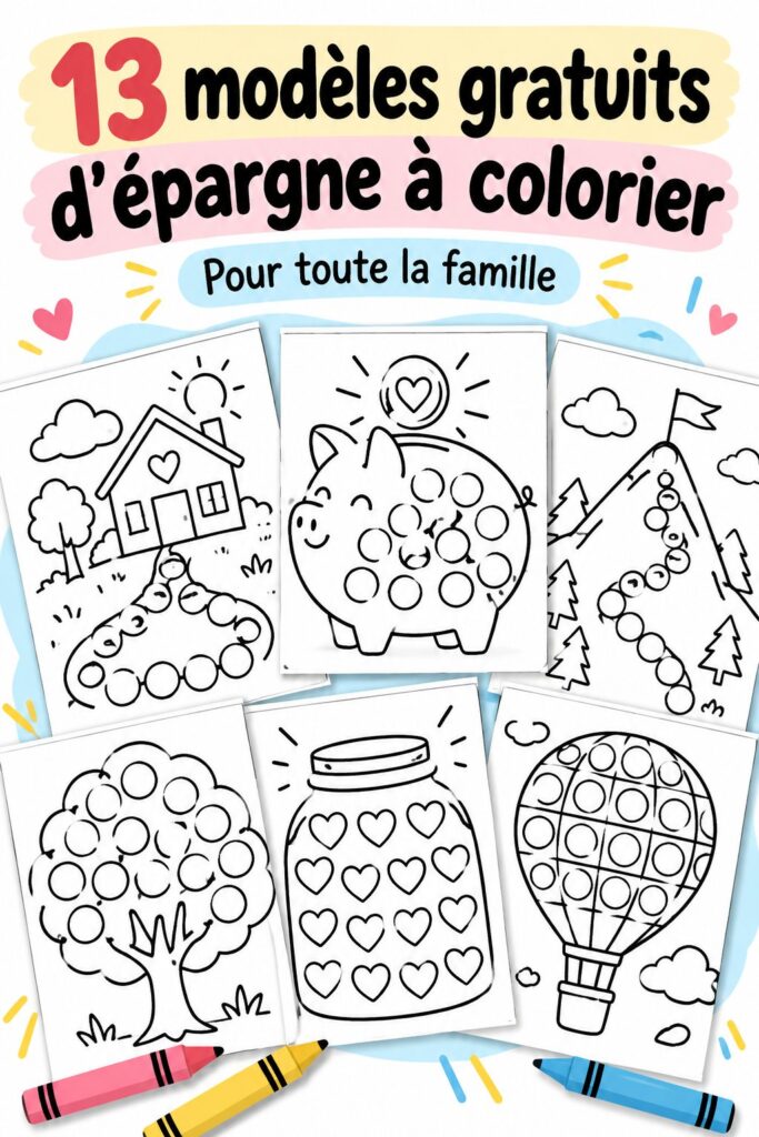 Un assortiment de pages à colorier sur le thème de l'économie et de l'épargne, parfaites pour des femmes souhaitant gérer leur budget familial.