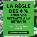 Schéma explicatif de la règle des 4 % pour les retraites.