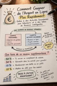 Femme travaillant sur un projet de revenu passif à la maison