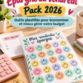 Image d'un outil de suivi d'économies avec des graphiques colorés et une ambiance chaleureuse