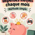 Une femme souriante tenant un budget familial en vérifiant ses dépenses