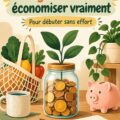 Femme heureuse faisant ses courses avec une liste pour un mode de vie frugal, économisant de l'argent.