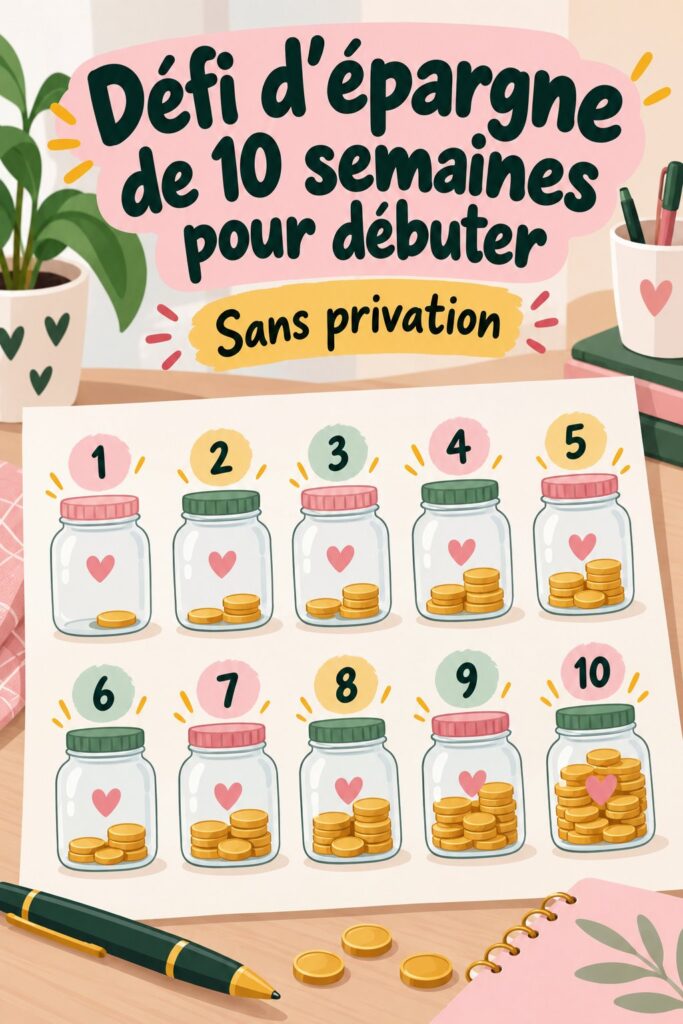 Femme en train de planifier son défi d'épargne de 10 semaines avec un carnet